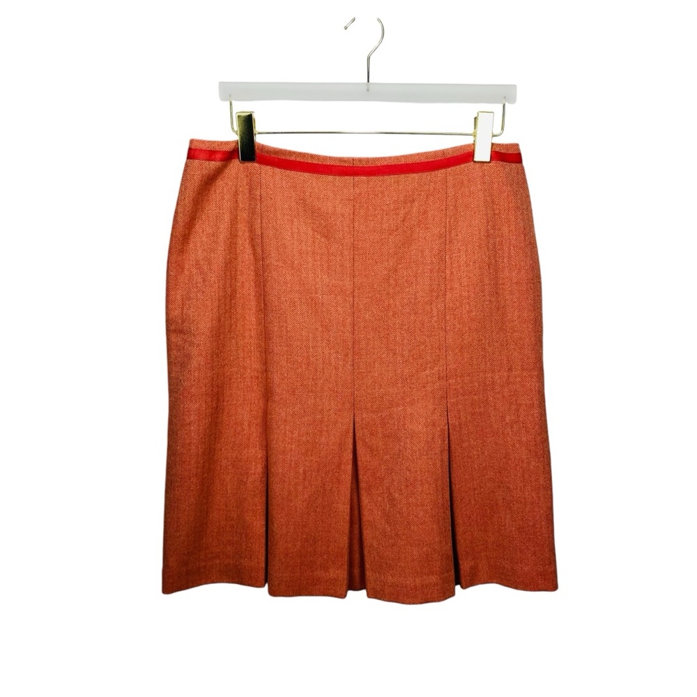 Talbots 100% Wool Pencil Skirt Womens‎ 16 P Apricot Zip Lined USA Made Pleads
